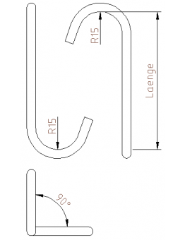 Štandardné háčiky č. CRR15  90° pootočené